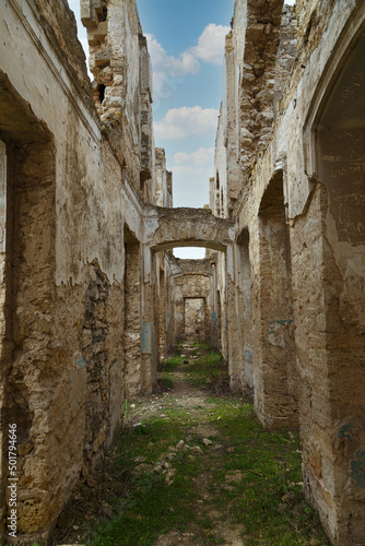Ancient ruined palace. Nova Kakhovka  Kherson region. Ukraine.