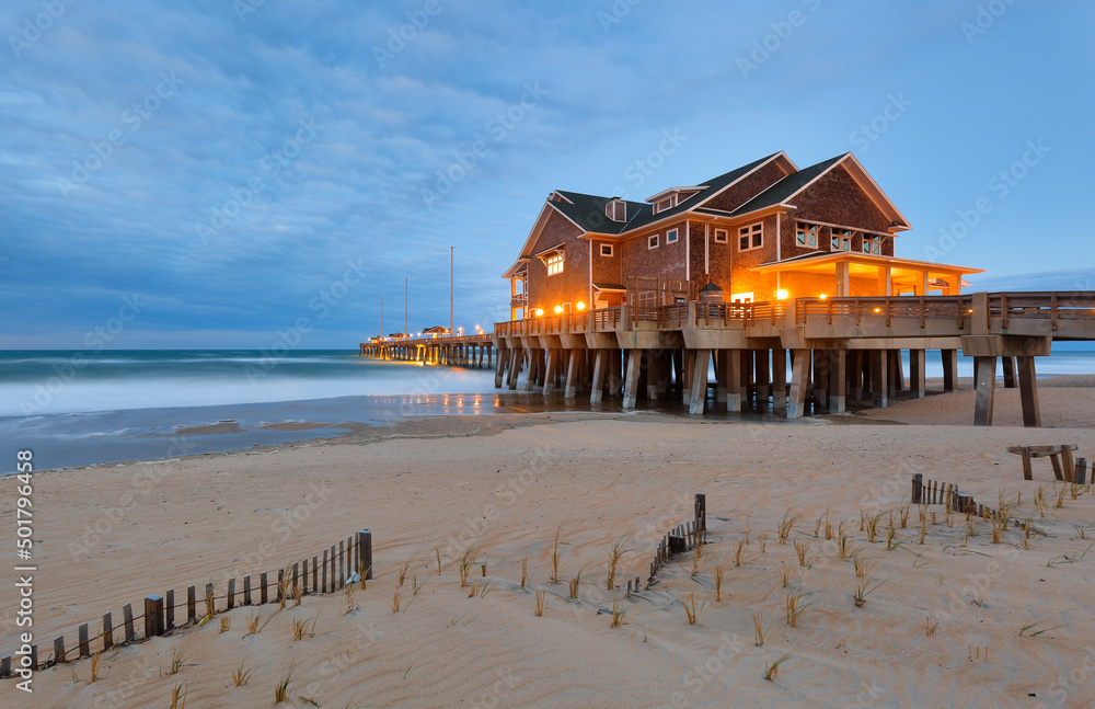 Pier after sunset, Nags Head North Carolina. Originally