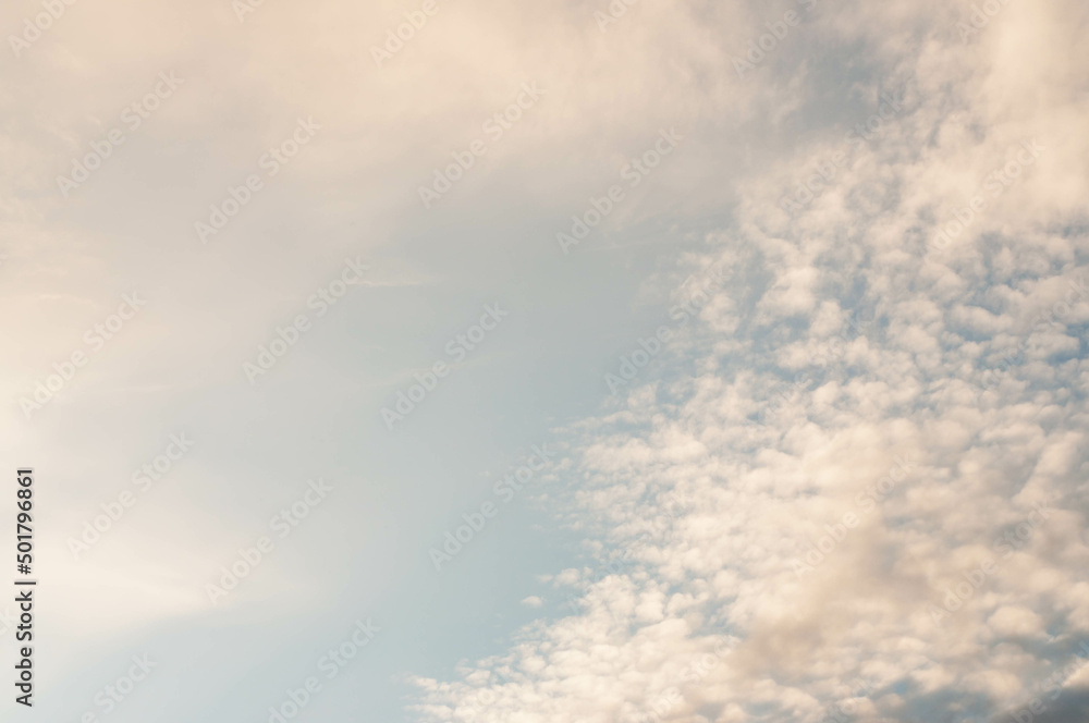 Fototapeta premium Stratus clouds and Altostratus clouds next to each other