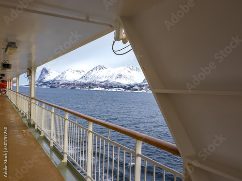 Crusing along the breathtaking seascapes of the Vesterålen islands, Nordland, Norway