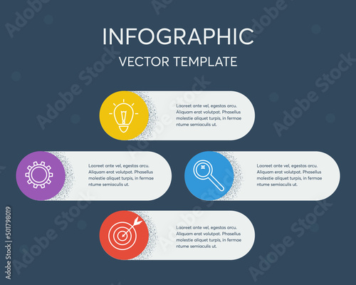 Infographic with 4 steps or options. Business data visualization. Modern infographics. Vector illustration. photo