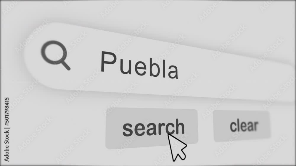 puebla typing on Search Bar with click Animation.vintage monitor screen. Searching the word on internet search browser. puebla typing on Search Bar with click Animation.vintage monitor screen. Searching the word on internet search browser.