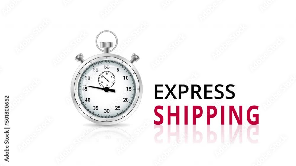 express shipping stopwatch sign animation. 4K motion animation express shipping stopwatch sign animation. 4K motion animation
