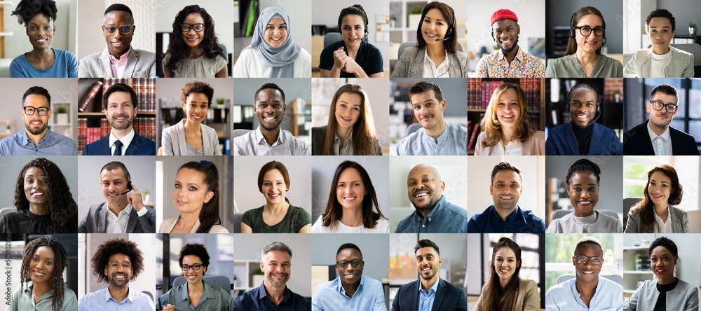 Obraz premium People Faces Collage Set