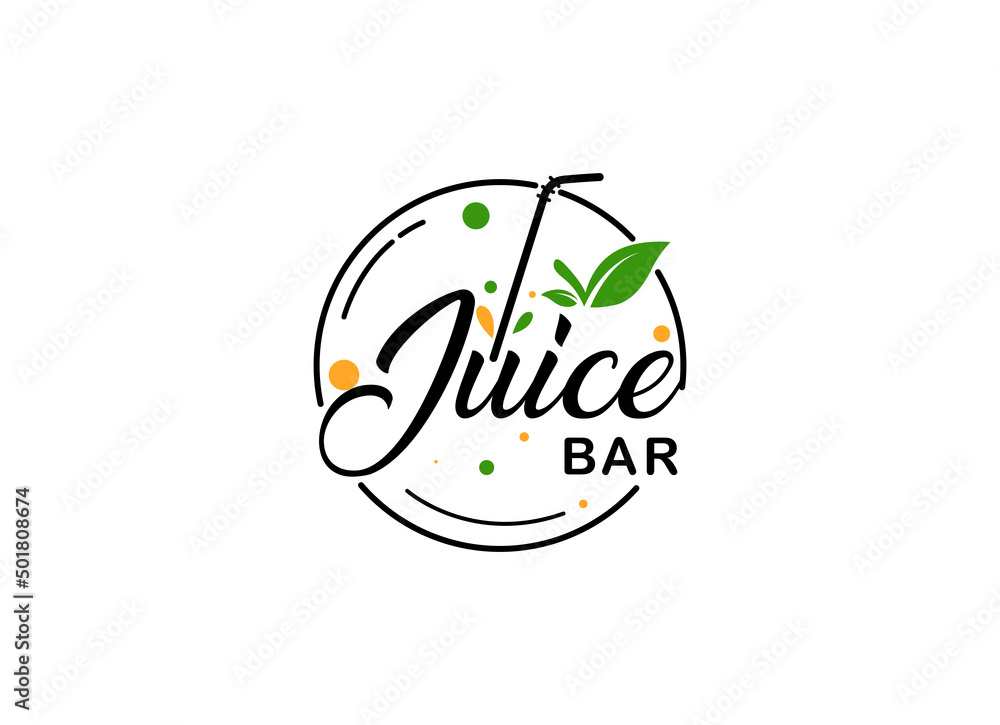 Fresh fruit juice logo design template. Orang juice bar logo design. Stock Vector Adobe Stock