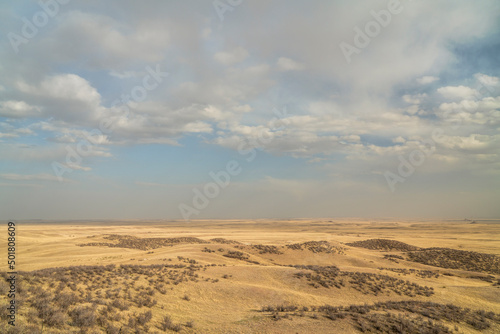 landscape of northern Colorado prairie  early spring view of Soapstone Prairie Natural Area
