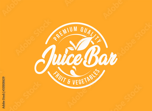 Fresh fruit juice logo design template. Orang juice bar logo design. 