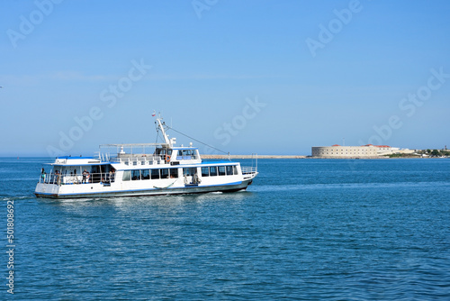 Sevastopol Bay. Big ship on the water