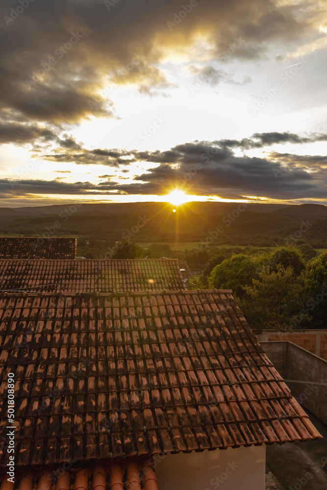 Fototapeta premium sunset in the city of São Gonçalo do Rio Preto, State of Minas Gerais, Brazil