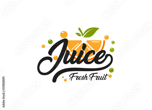 Fresh fruit juice logo design template. Orang juice bar logo design. 