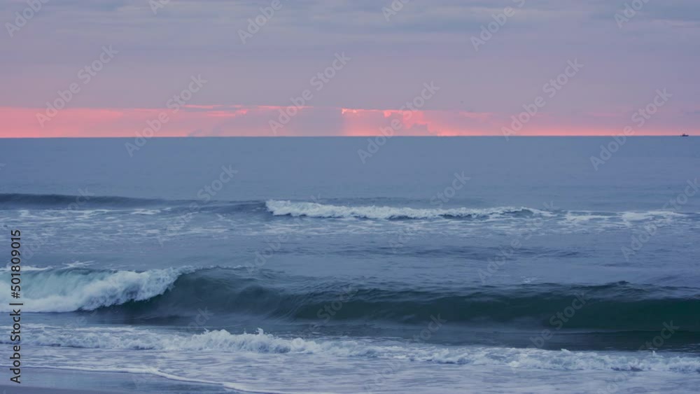 Pink ocean waves sunrise on the beaches of Florida Pink ocean waves sunrise on the beaches of Florida