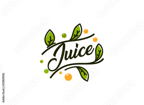 Fresh fruit juice logo design template. Orang juice bar logo design. 