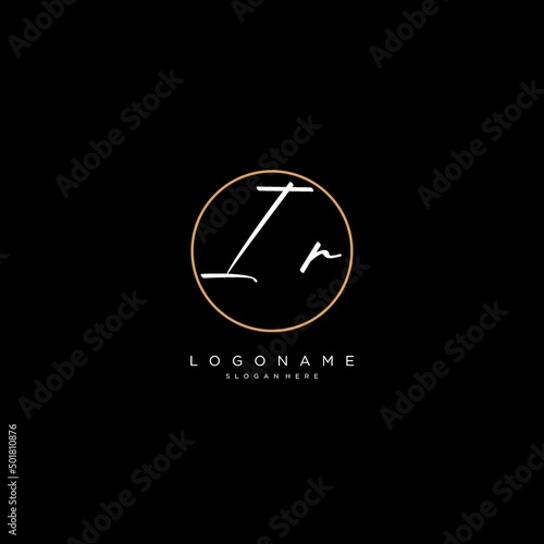 Initials IR logo monogram with simple circle line style