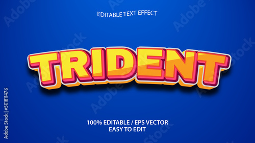 trident text effect eps Premium Vector
