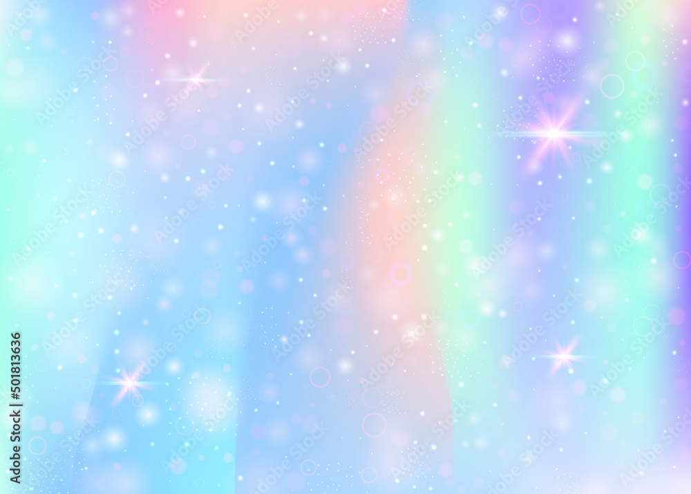 Holographic background with rainbow mesh. Liquid universe banner in princess colors. Fantasy gradient backdrop with hologram. Holographic magic background with fairy sparkles, stars and blurs. Holographic background with rainbow mesh. Liquid universe banner in princess colors. Fantasy gradient backdrop with hologram. Holographic magic background with fairy sparkles, stars and blurs.