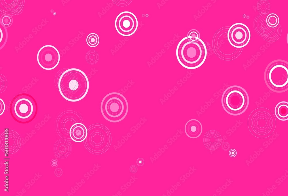 Light Pink vector template with circles.
