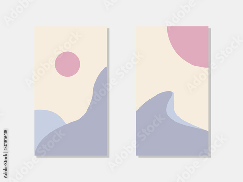 Abstract aesthetic wall portrait with pastel color.