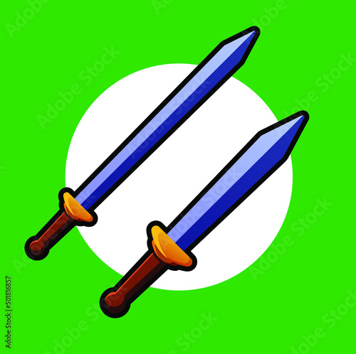 Icono de un conjunto de espada y daga en vector