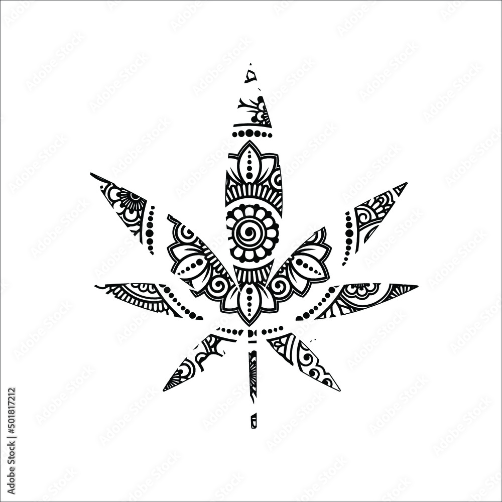 Cannabis Coloring Page for kids Stock Vector | Adobe Stock