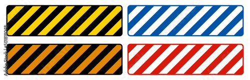 Yellow,Red,Grey,Blue/ Black Striped Floor Sign On White background