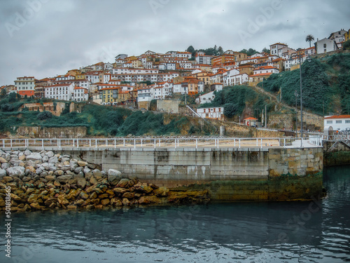 View of the village of Lastres, in Asturias, Spain