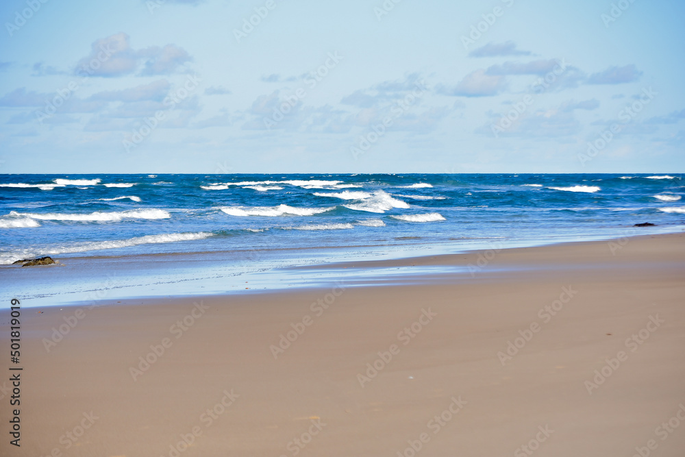 beach and sea, sea ​​waves, brazilian beach, beach in sunny day, northeastern brazilian beach, brazilian summer, horizon line, deserted beach, Sibaúma, ebb tide, low tide, background, summer opening