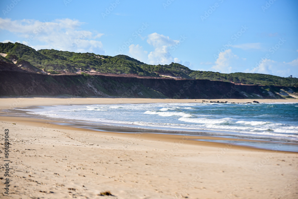 beach in summer ,Sibauma Rio Grande do Norte Brazil ,desert beach , brazilian beach, Pipa cliffs, natural landscape, yemanja day, tourism in brazil, brazilian landscape, horizontal , summer opening