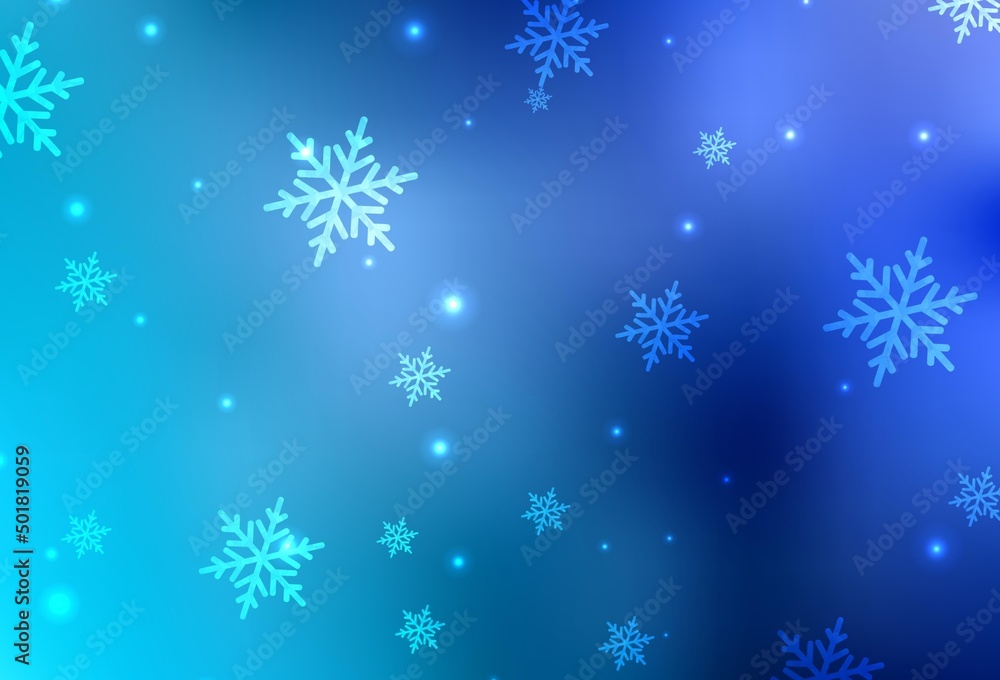 Light BLUE vector backdrop in holiday style.