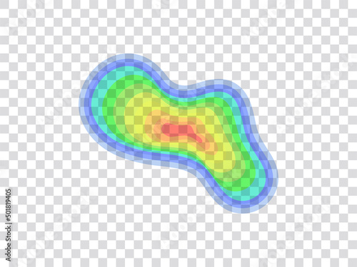 Vector graphic of infrared rays with hot spots spectrum on transparent background. vector eps10.