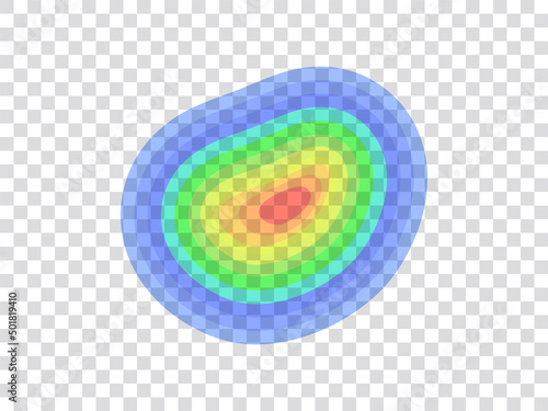 Vector graphic of infrared rays with hot spots spectrum on transparent background. vector eps10.