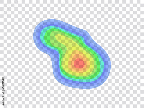 Vector graphic of infrared rays with hot spots spectrum on transparent background. infrared element design.