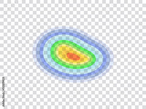infrared rays with hot spots spectrum on transparent background. Concept design for Mapping of predicted probability of fire hotspots distribution, crime and statistical analysis, etc. vector eps10.