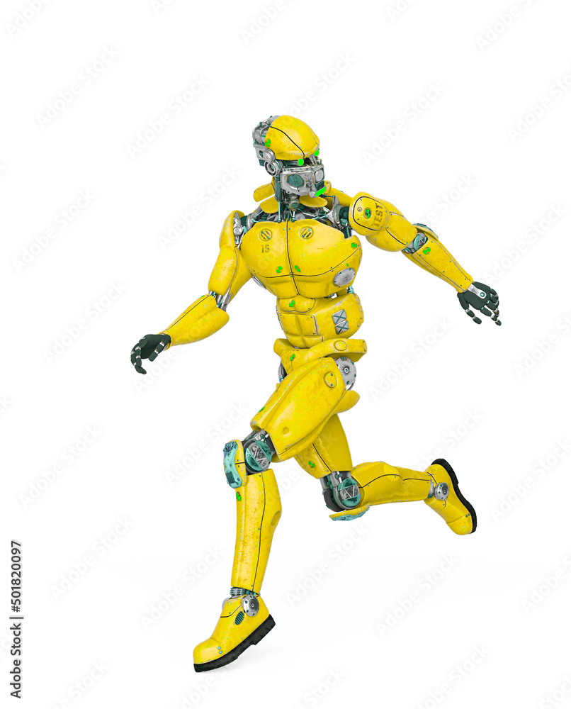 robot test is running and looking back robot test is running and looking back