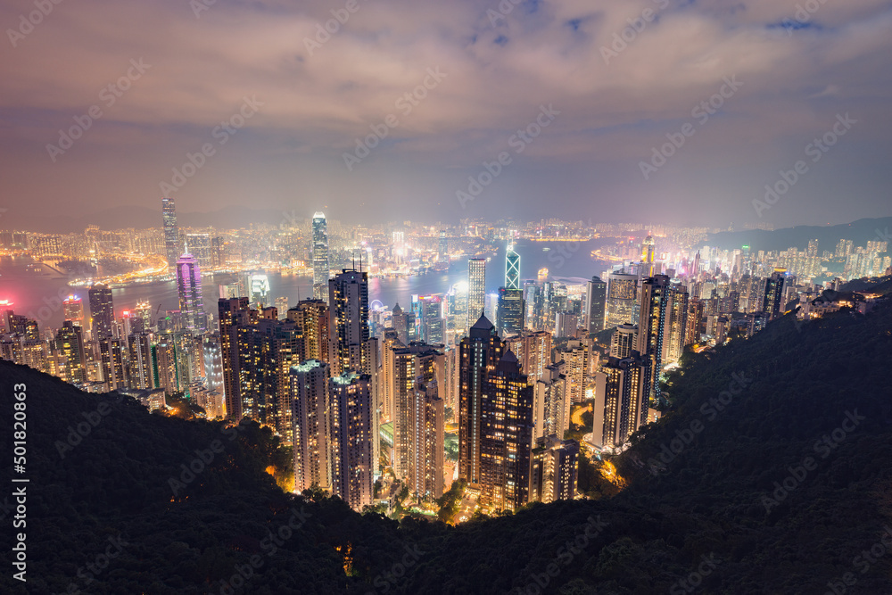 View of the downtown of Hong Kong.