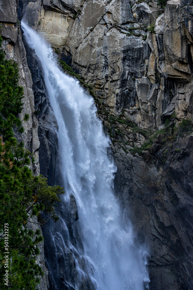 Waterfall cascade in yosemite national park