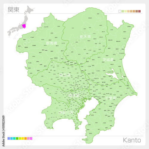 関東の地図・Kanto Map