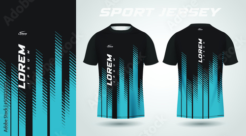 black blue t-shirt sport jersey design photo