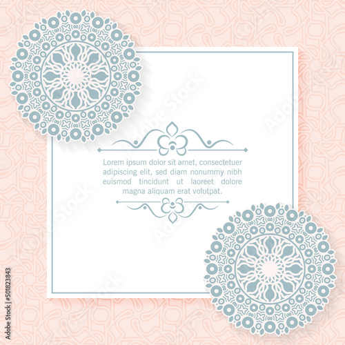 soft mandala pattern text frame