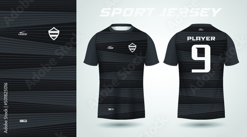 black t-shirt sport jersey design