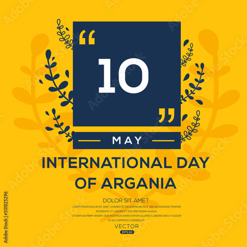 International Day of Argania, held on 10 May.	