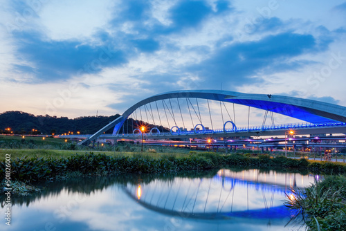Fototapeta Naklejka Na Ścianę i Meble -  Sunset Twilight view of the Yangguang Bridge