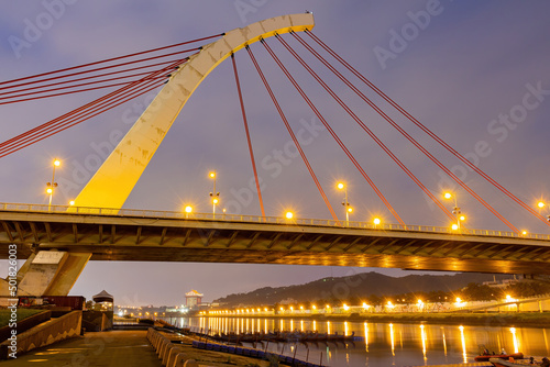 Sunset Twilight view of the Dazhi Bridge