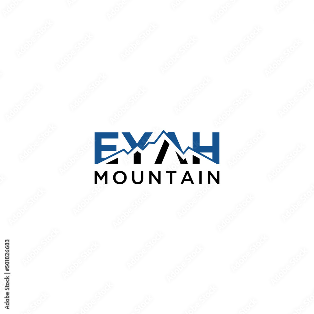 EYAH mountain logo sign design