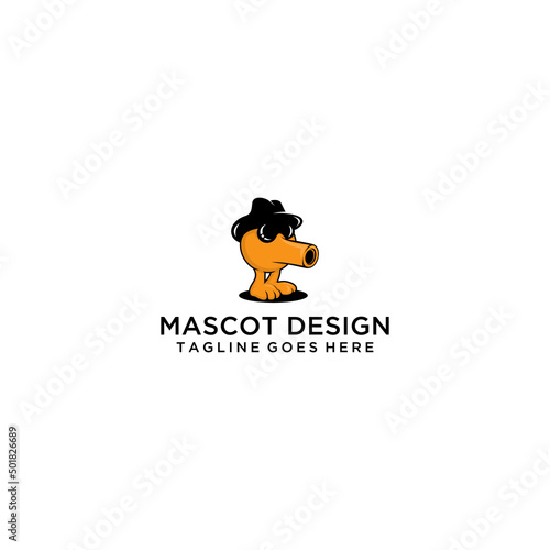 Q Bert Mascot Logo Sign Design