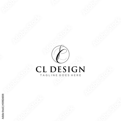 Initial CL beauty monogram and elegant logo design, handwriting logo of initial signature, wedding, fashion