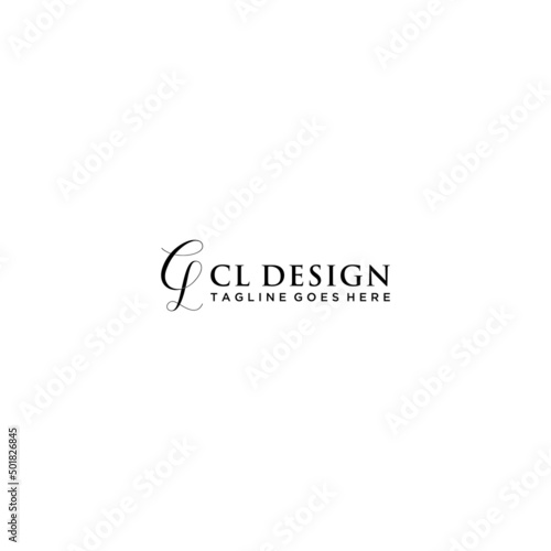 Initial CL beauty monogram and elegant logo design, handwriting logo of initial signature, wedding, fashion
