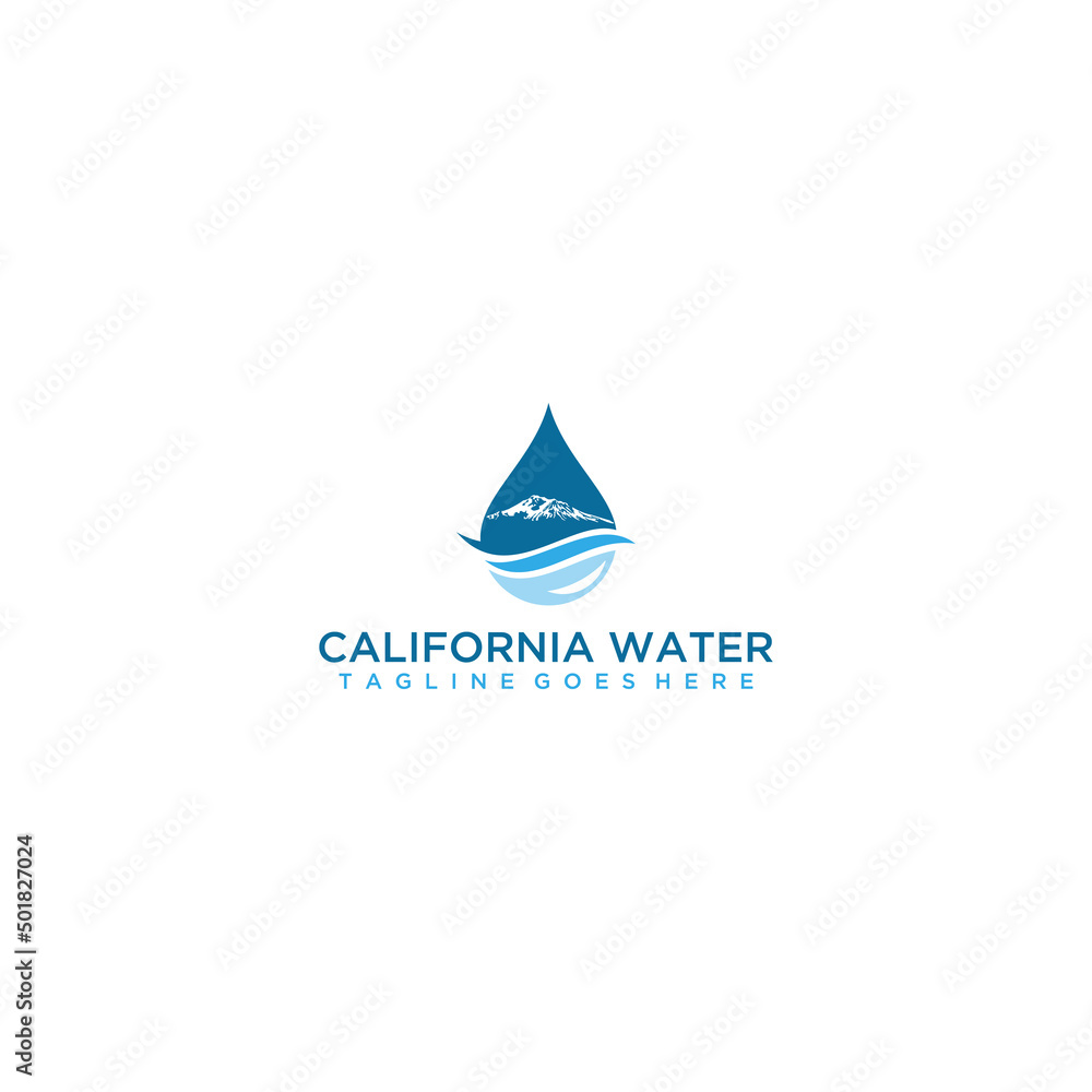 Water drops as part of the mountains. Creative logo design template. Water drops as part of the mountains. Creative logo design template.