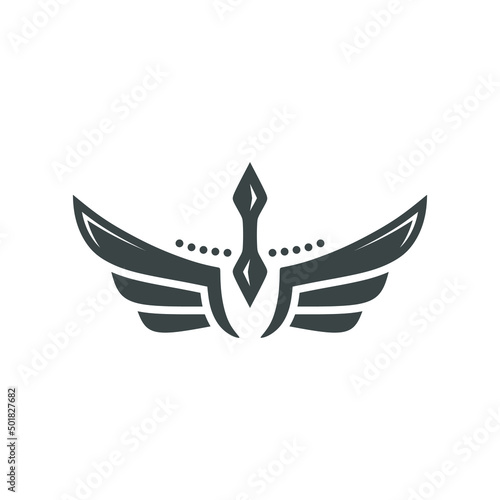 abstract flying swan logo or icon
