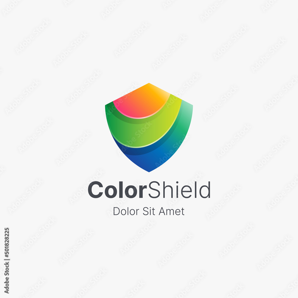 Abstract colorful shield logo gradient. Abstract colorful shield logo gradient.