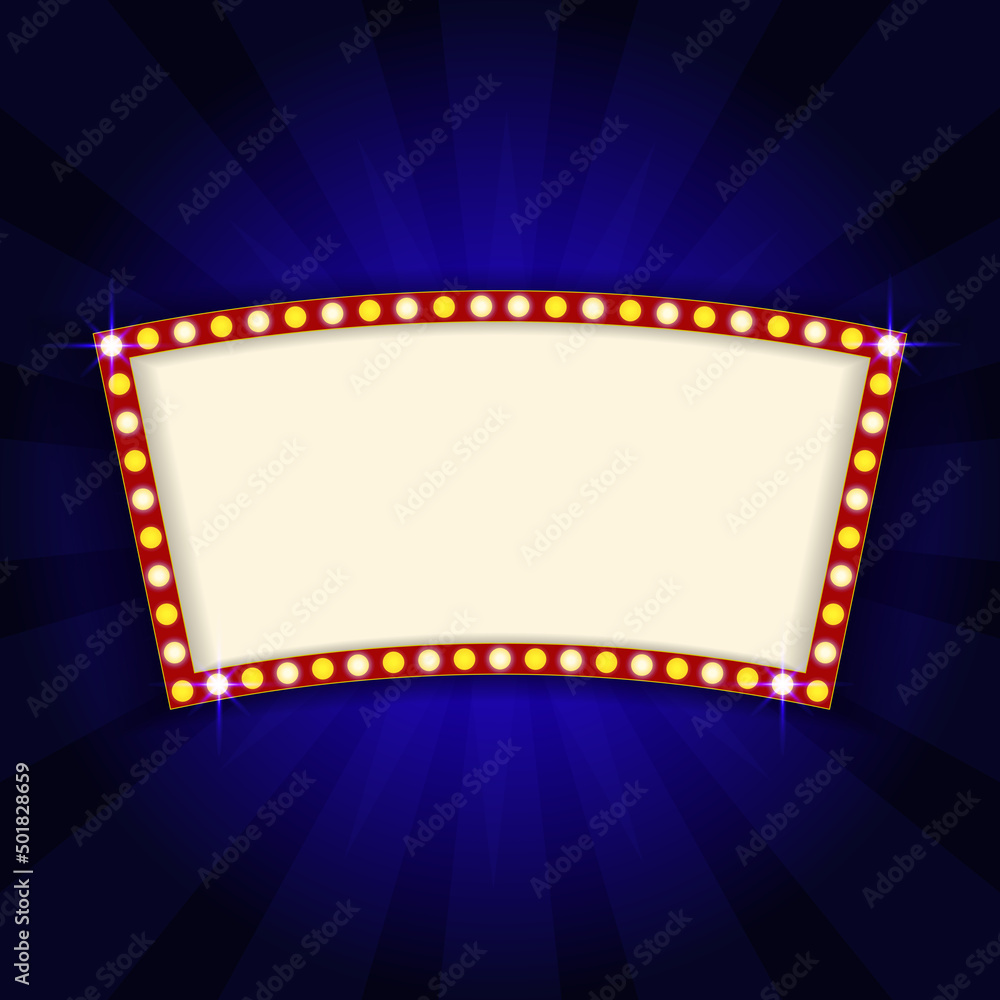 Cinema background with glowing neon